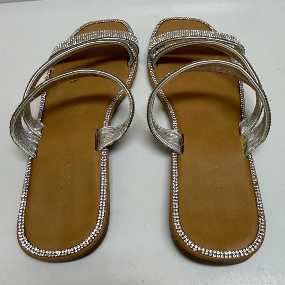 TOP Moda Silver Rhinestone Sandals - Picture 2 of 4